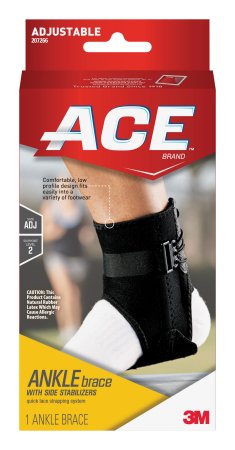3M ACE - Ankle Brace with Side Stabilizers 3M Ace One Size Fits Most Lace-Up Left or Right Foot - 207266