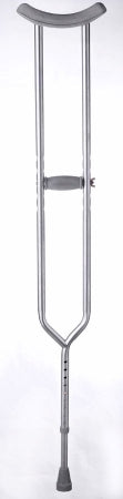 Medline - Bariatric Underarm Crutches Steel Frame Adult 650 lbs. Weight Capacity Push Button / Wing Nut Adjustment - MDS80335XW