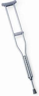 Medline - Underarm Crutches Aluminum Frame Child 250 lbs. Weight Capacity Push Button Adjustment - MDS80337Z