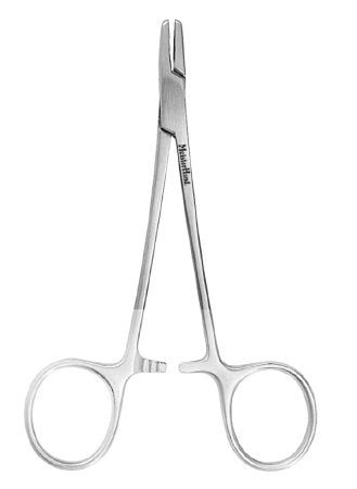 Integra Lifesciences - Needle Holder 4-3/4 Inch Length Straight Serrated Jaw Finger Ring Handle - MH8-4TC