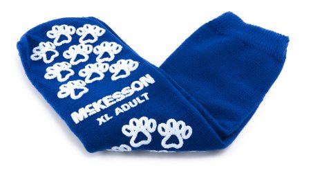 McKesson McKesson Terries Slipper Socks Adult X-Large Royal Blue Above the Ankle - 40-3816