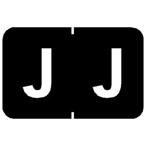 Tabbies - Pre-Printed Label Chart Tab Black J | J White Alpha Series 1 Inch - 90130