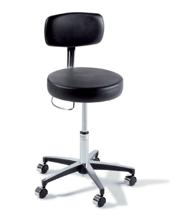Ritter 277 Classic Series - Physician Stool Backrest Pneumatic Height Adjustment 5 Casters Shadow Gray - 277-001-232