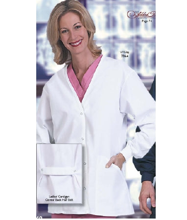 Fashion Seal Uniforms - Warm-Up Jacket White X-Small Hip Length Reusable - 7364-XS