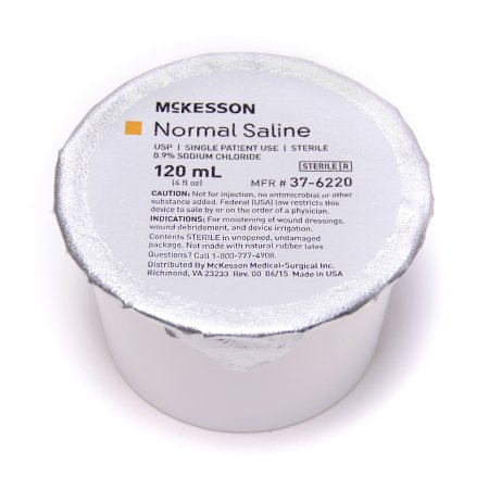 McKesson - Irrigation Solution 0.9% Sodium Chloride Not for Injection Foil-Lidded Cup 120 mL - 37-6220