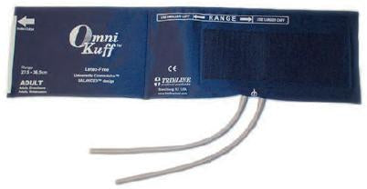 Welch Allyn Omni-Kuff Blood Pressure Cuff, 2 Tube Bladder Adult X-Long Medium 12.1 X 5.3 Inch Nylon - 1903XLCK