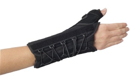 DJO Quick-Fit W.T.O. Wrist / Thumb Support Splint Nylon / Foam Right Hand Black One Size Fits Most - 79-87480