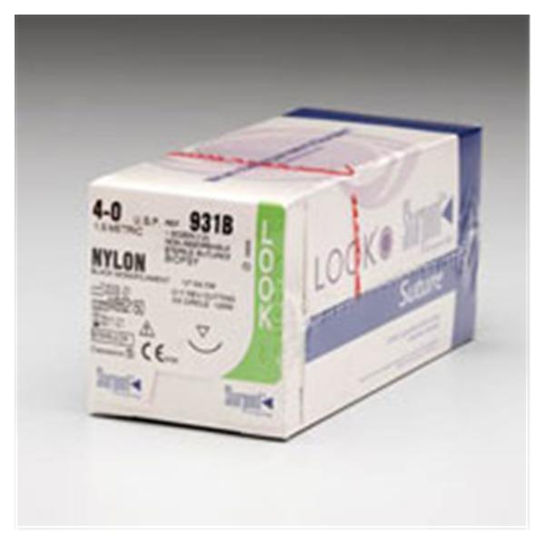 Look/Div Surgical Specialties Suture 4-0 Nylon C-17 Black 10" Monofilament 12/Bx - 931B