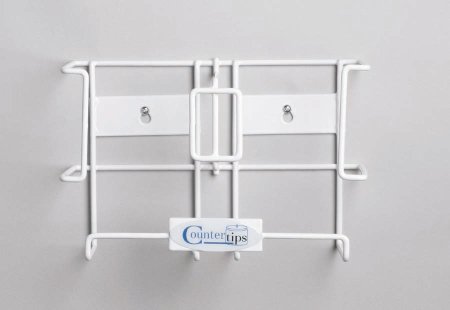 Dukal Countertips Glove Box Holder Horizontal or Vertical Mount 2-Box White 7-1/2 X 11-3/4 Inch Coated Wire - 4064