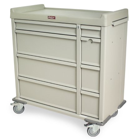 Standard Line - Medication Cart Steel Body / Aluminum Drawers 45-3/4 H X 43 W X 23-1/2 D Inch Hammer Beige (Sand) - SL600PC