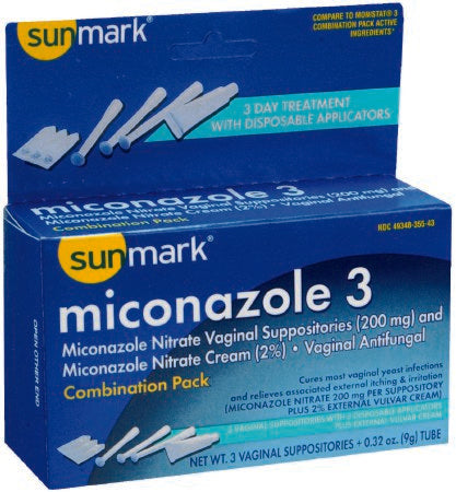 McKesson sunmark Vaginal Antifungal Kit 2% Strength / 200 mg Cream / Suppository - 49348035543