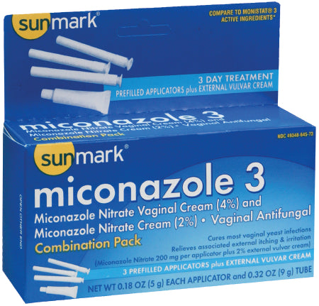 McKesson sunmark Vaginal Antifungal Kit 2% Strength / 200 mg Cream / Suppository - 49348035543