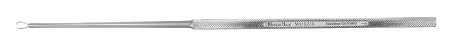 Miltex MeisterHand Ear Curette Billeau 6-1/2 Inch Length Single-ended Round Knurled Handle Size 1, Small Tip Straight Sharp Teardrop Wire Loop Tip - H19-314