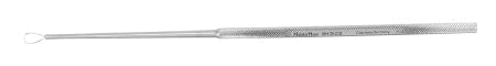 Miltex MeisterHand Ear Curette Billeau 6-1/2 Inch Length Single-ended Round Knurled Handle Size 3, Large Tip Straight Sharp Teardrop Wire Loop Tip - H19-318
