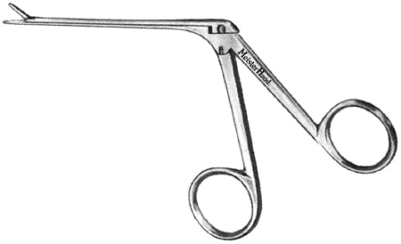MeisterHand - Ear Forceps Hartmann 5-1/2 Inch Length Surgical Grade German Stainless Steel NonSterile NonLocking Finger Ring Handle Straight Serrated Alligator Jaws - MH19-411