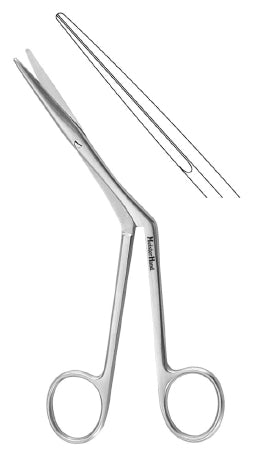 Miltex MeisterHand Nasal Scissors Knight 6-1/4 Inch Length Surgical Grade Stainless Steel NonSterile Finger Ring Handle Side Angled Blunt/Blunt - H20-160