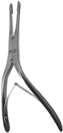 MeisterHand - Septum Morselizer Forceps Rubin 8 Inch Length OR Grade German Stainless Steel NonSterile NonLocking Plier Handle with Spring Straight Deeply Serrated Jaws - MH20-552