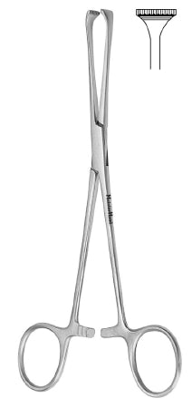 MeisterHand - Tissue Forceps Allis-Adair 6-1/2 Inch Length Surgical Grade German Stainless Steel NonSterile Ratchet Lock Finger Ring Handle Straight 9 X 10 Teeth - MH16-30