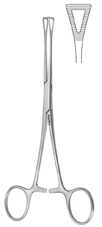 Miltex MeisterHand Hemostatic Forceps Pennington 6 Inch Surgical Grade Stainless Steel (German) NonSterile Ratchet Lock Finger Ring Handle Straight Serrated Fenestrated Triangular Jaws - H7-220