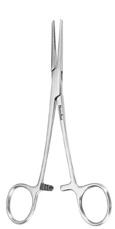 MeisterHand - Hemostatic Forceps Rankin 6-1/4 Inch Length Surgical Grade German Stainless Steel NonSterile Ratchet Lock Finger Ring Handle Straight Serrated Tips - MH7-92