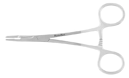 Miltex Needle Holder 5-1/2 Inch Straight, Serrated Jaw Finger Ring Handle - H8-15TC