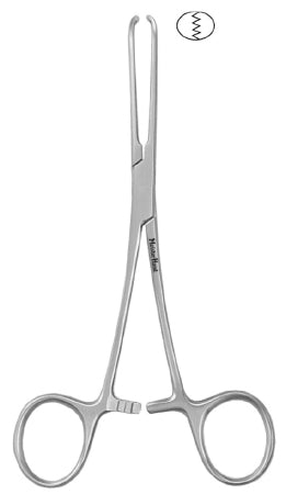 Miltex MeisterHand Tissue Forceps Baby Allis 5-1/2 Inch Surgical Grade Stainless Steel (German) NonSterile Ratchet Lock Finger Ring Handle Straight Delicate 4 X 5 Teeth - H16-4