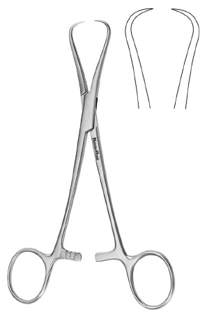 MeisterHand - Tenaculum Forceps Adair 6-1/2 Inch Length Surgical Grade German Stainless Steel NonSterile Ratchet Lock Finger Ring Handle Straight 1 X 1 Prongs - MH16-51