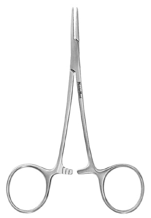 Miltex MeisterHand Micro Hemostatic Forceps Jacobson-Mosquito 5 Inch Surgical Grade Stainless Steel (German) NonSterile Ratchet Lock Finger Ring Handle Straight Extremely Delicate Serrated Tips - H17-2600