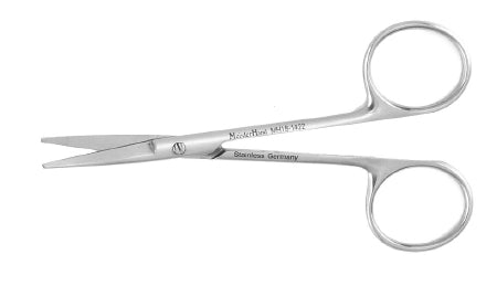 Miltex MeisterHand Iris Scissors Knapp 4 Inch Length Surgical Grade Stainless Steel NonSterile Finger Ring Handle Straight Blunt/Blunt - H18-1422