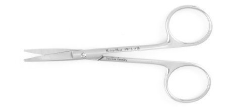 MeisterHand - Iris Scissors Knapp 4 Inch Length Surgical Grade Stainless Steel NonSterile Finger Ring Handle Curved Blunt Tip / Blunt Tip - MH18-1428