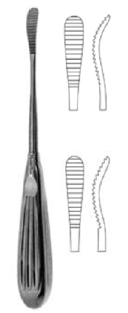 Miltex MeisterHand Glabellar Rasp Aufricht 8-1/4 Inch Stainless Steel Reusable Curved Backward Cutting - H21-348