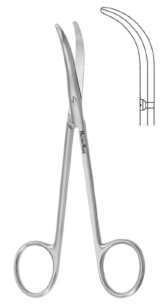 MeisterHand - Lower Lateral Scissors Fomon 5 Inch Length Surgical Grade Stainless Steel NonSterile Finger Ring Handle Fully Curved Blunt Tip / Blunt Tip - MH21-602