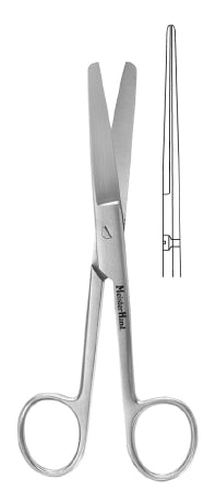 Miltex MeisterHand Operating Scissors 5 Inch Length Surgical Grade Stainless Steel NonSterile Finger Ring Handle Straight Blunt/Blunt - H5-24