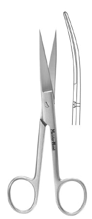Miltex MeisterHand Operating Scissors 5-1/2 Inch Length Surgical Grade Stainless Steel NonSterile Finger Ring Handle Curved Sharp/Sharp - H5-36