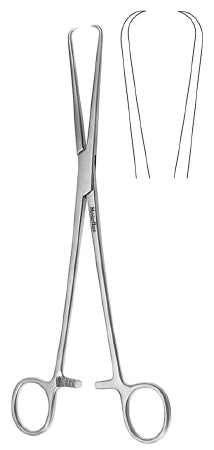 MeisterHand - Uterine Tenaculum Forceps Schroeder 10 Inch Length Surgical Grade German Stainless Steel NonSterile Ratchet Lock Finger Ring Handle Straight 1 X 1 Prongs - MH30-966