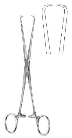 Miltex MeisterHand Uterine Tenaculum Forceps Barrett 7-1/4 Inch Surgical Grade Stainless Steel (German) NonSterile Ratchet Lock Finger Ring Handle Straight 1 X 1 Prongs - H30-985