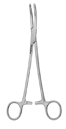 MeisterHand - Hysterectomy Forceps Heaney 8-1/4 Inch Length Surgical Grade German Stainless Steel NonSterile Ratchet Lock Finger Ring Handle Curved Serrated Tips with Single Tooth - MH30-1700