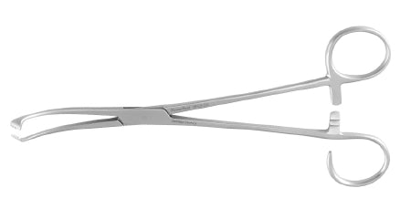 MeisterHand - Tonsil Seizing Forceps White 7-1/2 Inch Length Surgical Grade German Stainless Steel NonSterile Ratchet Lock Finger Ring Handle Curved - MH22-550