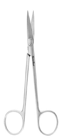 MeisterHand - Ear / Nasal Scissors Joseph 5-3/4 Inch Length Surgical Grade Stainless Steel NonSterile Finger Ring Handle Curved Sharp Tip / Sharp Tip - MH21-632