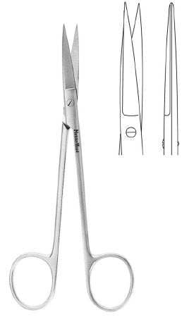 MeisterHand - Ear / Nasal Scissors Joseph 5-3/4 Inch Length Surgical Grade Stainless Steel NonSterile Finger Ring Handle Straight Sharp Tip / Sharp Tip - MH21-630