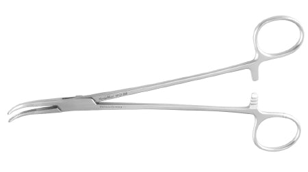MeisterHand - Tonsil Hemostat Forceps Sawtell 7-1/2 Inch Length Surgical Grade German Stainless Steel NonSterile Ratchet Lock Finger Ring Handle Full Curved Serrated Tips - MH22-668