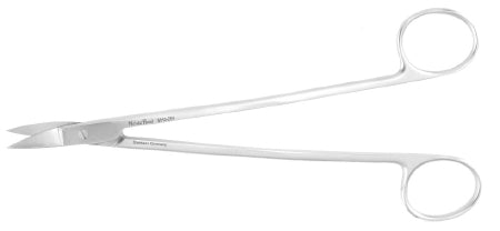 Miltex MeisterHand Dissecting Scissors Dean 6-3/4 Inch Length Surgical Grade Stainless Steel NonSterile Finger Ring Handle Angled Sharp/Sharp - H5-264