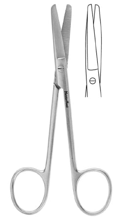 Miltex MeisterHand Plastic Surgery Scissors 4-3/4 Inch Length Surgical Grade Stainless Steel NonSterile Finger Ring Handle Straight Blunt/Blunt - H5-274