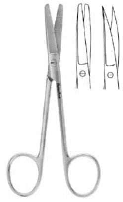 MeisterHand - Plastic Surgery Scissors 4-3/4 Inch Length Surgical Grade Stainless Steel NonSterile Finger Ring Handle Curved Sharp Tip / Sharp Tip - MH5-276