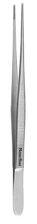 MeisterHand - Dressing Forceps Potts-Smith 7 Inch Length Surgical Grade German Stainless Steel NonSterile NonLocking Thumb Handle Straight Serrated Tips - MH6-154