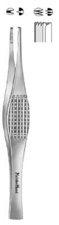 MeisterHand - Tissue Forceps Ferris-Smith 7 Inch Length Surgical Grade German Stainless Steel NonSterile NonLocking Thumb Handle Straight Serrated Tips with 2 X 3 Teeth - MH26-958