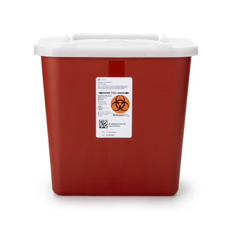 Sharps-A-Gator - Sharps Container 10-1/4 H X 7 D X 10-1/2 W Inch 2 Gallon Red Base / Translucent Lid Vertical Entry Sliding Lid - 31142222