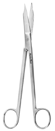 MeisterHand - Cartilage Scissors Martin 8 Inch Length Surgical Grade Stainless Steel NonSterile Finger Ring Handle Curved Sharp Tip / Sharp Tip - MH27-1000
