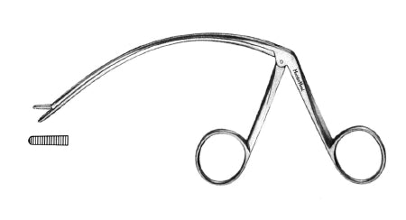 Miltex MeisterHand Tendon Pulling Forceps 5 Inch Surgical Grade Stainless Steel (German) NonSterile NonLocking Finger Ring Handle Curved Serrated Alligator Jaws - H27-1016