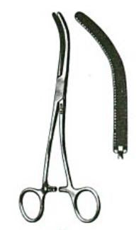 Miltex Miltex Hemostatic Forceps Shallcross 7 Inch OR Grade Stainless Steel (German) NonSterile Ratchet Lock Finger Ring Handle Curved Serrated Tips - 14-62